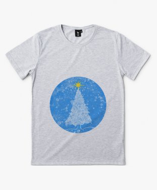 Чоловіча футболка Snowy Christmas trees in the blue sky
