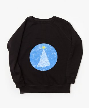 Жіночий світшот Snowy Christmas trees in the blue sky
