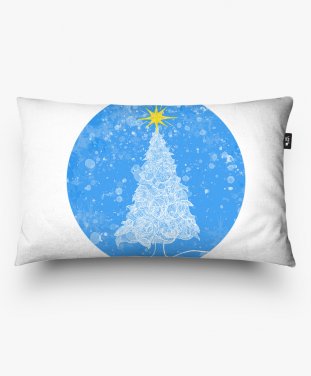 Подушка прямокутна Snowy Christmas trees in the blue sky