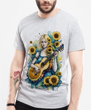 Чоловіча футболка Дівчина українка, грає на гітарі