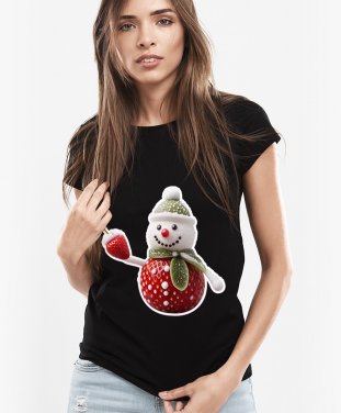 Жіноча футболка Полуничний Сніговик