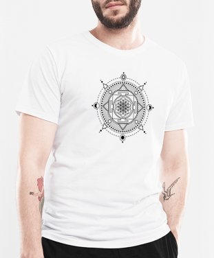 Чоловіча футболка геометрична композиция, мандала, квітка життя