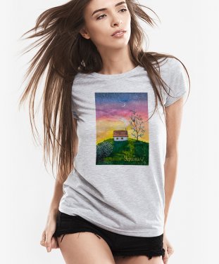 Жіноча футболка Захід сонця в садку