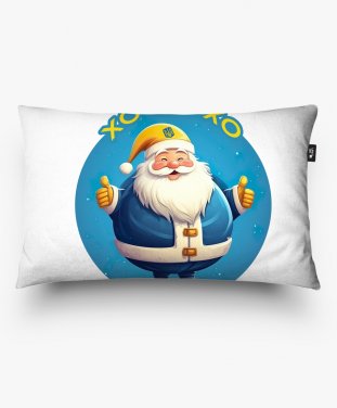 Подушка прямокутна Новорічний Санта жовто блакитний з Тризубом