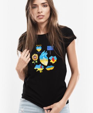 Жіноча футболка Жовто-блакитне серце