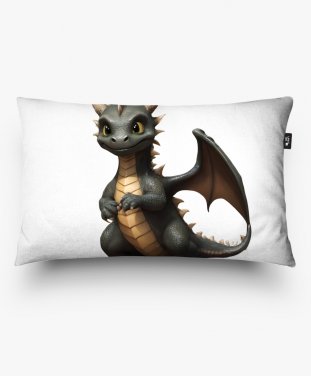 Подушка прямокутна Милий, маленький, добрий дракончик. 