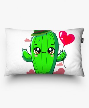 Подушка прямокутна малиш зелений кактусик 