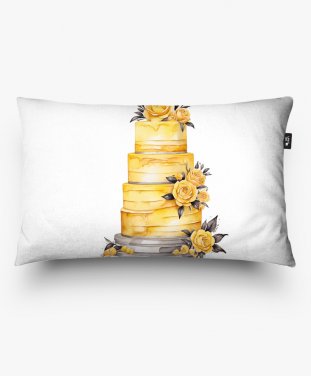 Подушка прямокутна Торт з квітами