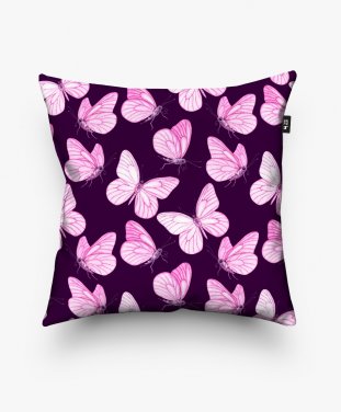 Подушка квадратна Butterflies pink 