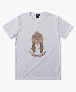 Чоловіча футболка Ковбойка у ковбойській шляпі / Cowgirl in a cowboy hat