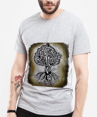 Чоловіча футболка Дерево Іґґдрасілль і Скандинавські міфічні тварини
