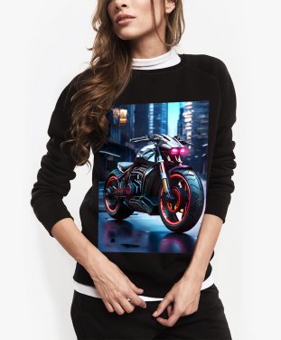 Жіночий світшот Мотоцикл у стилі кіберпанк