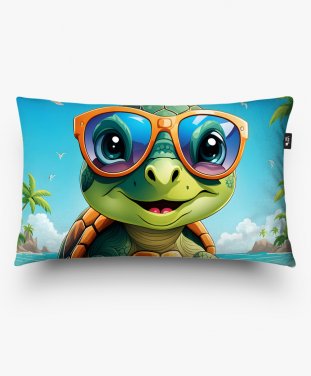 Подушка прямокутна Черепаха в сонцезахисних окулярах