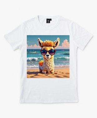 Чоловіча футболка Мила лама на пляжі