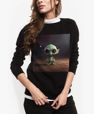 Жіночий світшот Маленький іншопланетянин із фоном
