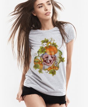 Жіноча футболка Цуценя у гарбузиках