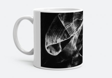 Чашка Абстрактный рисунок нитью на черном 8