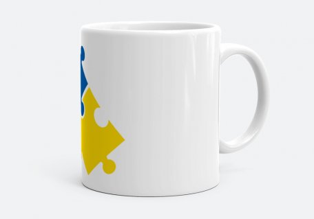 Чашка Синьо-жовті пазли