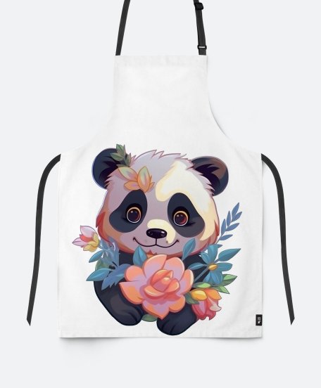 Фартух Маленька панда з квітами