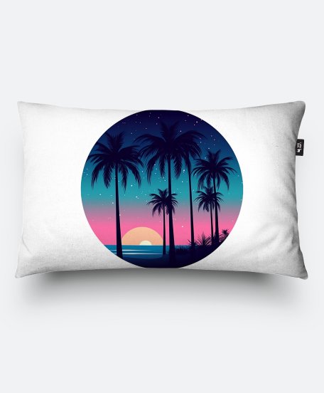 Подушка прямокутна Пальмовий пляж - Зоряна ніч