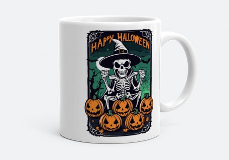 Чашка Скелет на Хэллоуин