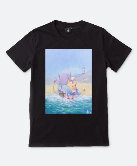 Чоловіча футболка Пухнастики. На березі нашого з тобою моря
