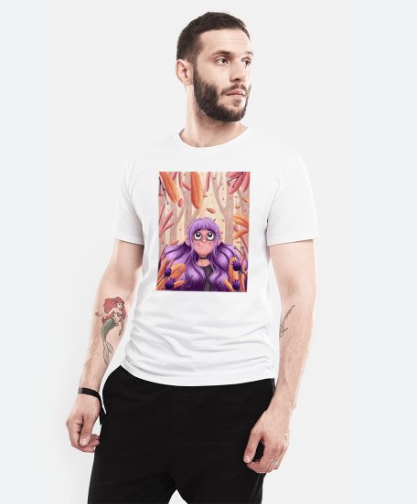 Чоловіча футболка Дівчинка з фіолетовим волоссям
