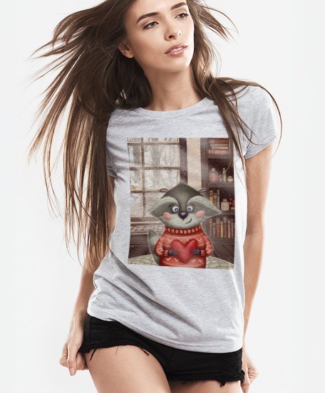 Жіноча футболка Закоханий єнот