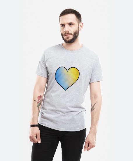 Чоловіча футболка Серце жовто-блакитне