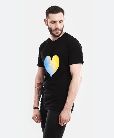 Чоловіча футболка Серце жовто-блакитне