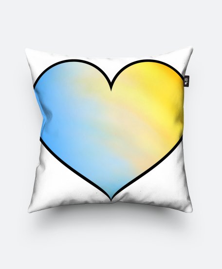 Подушка квадратна Серце жовто-блакитне