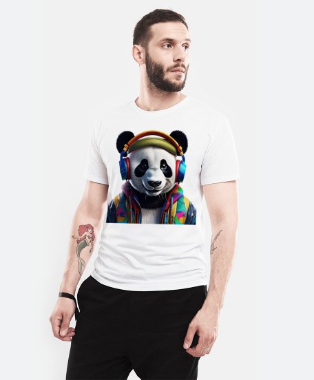 Чоловіча футболка Панда в навушниках