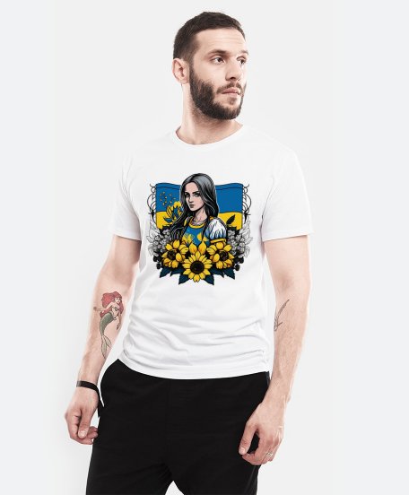 Чоловіча футболка Українка із соняшниками