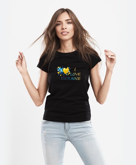 Жіноча футболка I Love Ukraine Я люблю Україну