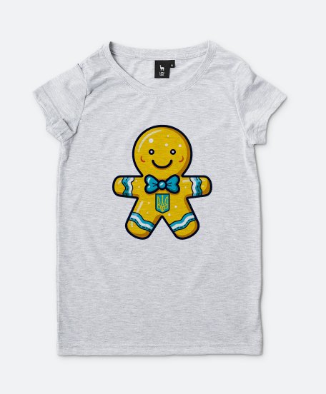 Жіноча футболка Імбирний пряник з Тризубом Gingerbread Man  Ukrainian