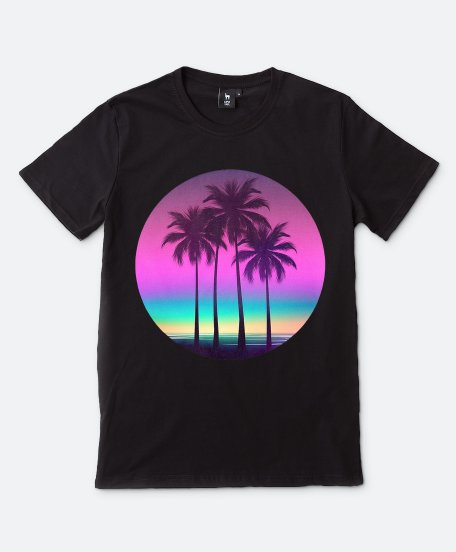 Чоловіча футболка Пальмовий пляж - М'які відтінки