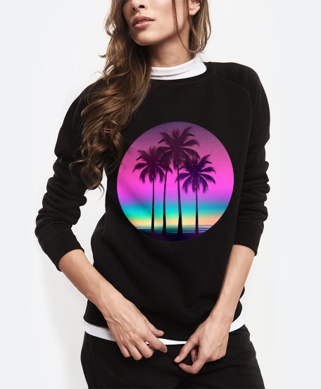 Жіночий світшот Пальмовий пляж - М'які відтінки