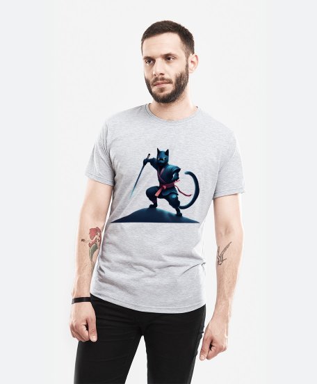 Чоловіча футболка Кіт-ніндзя.