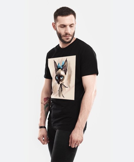 Чоловіча футболка Орієнтальна Сіамська Кішка