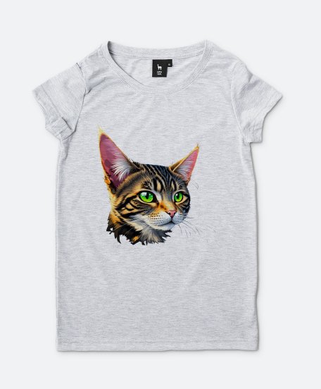 Жіноча футболка Мордочка красивого смугастого кота