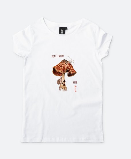 Жіноча футболка Гриб, равлик і павук / Mushroom, snail and spider