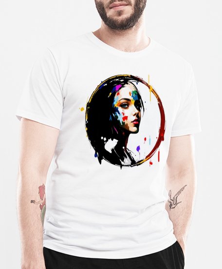 Чоловіча футболка Обличчя дівчини в абстрактному стилі