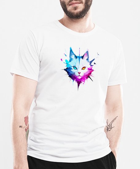 Чоловіча футболка Мордочка кота з різними очима