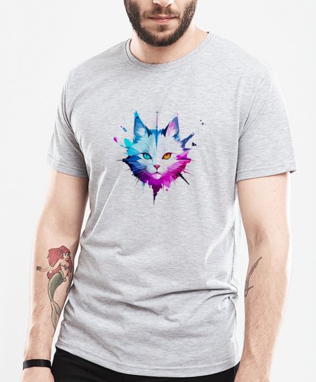 Чоловіча футболка Мордочка кота з різними очима