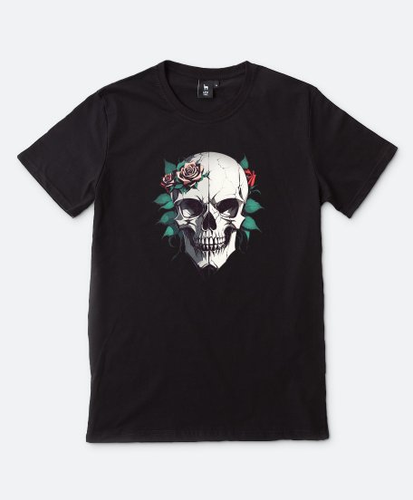 Чоловіча футболка Череп і троянди