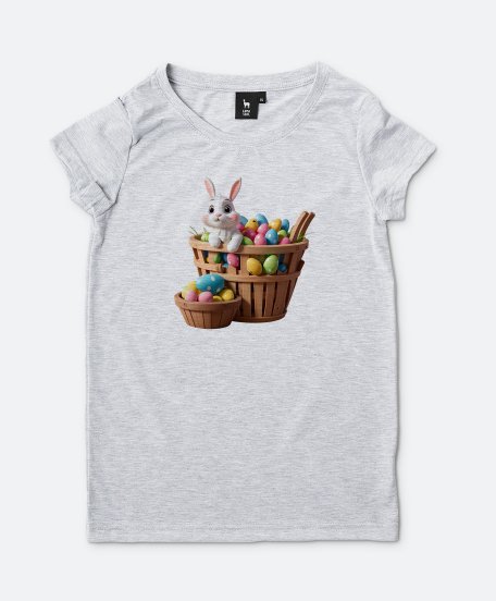 Жіноча футболка Кролик у кошику з яйцями