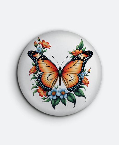 Значок Метелик з квітами