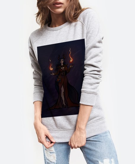Жіночий світшот Тіфлінг демониця чаклунка з рогами