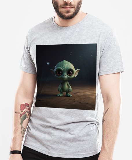 Чоловіча футболка Маленький іншопланетянин із фоном
