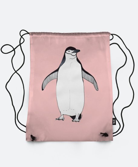 Рюкзак Монохромный пингвин в розовом